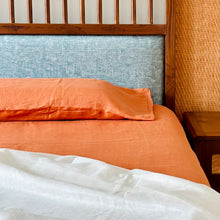 Load image into Gallery viewer, Rust Orange Hemp Bedsheet Set | Herringbone Weave - Sawera