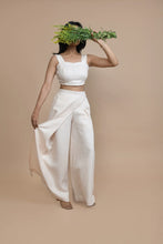 Load image into Gallery viewer, Breezy Relaxed Fit Pants With Fixed Wrap Flap In Hemp Fabric