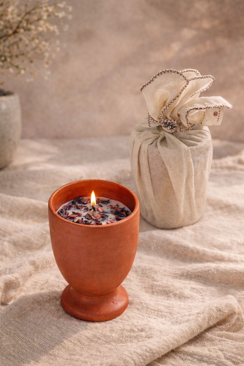 Rowan | Sandalrose Soy Wax Candle | Terracotta Pot