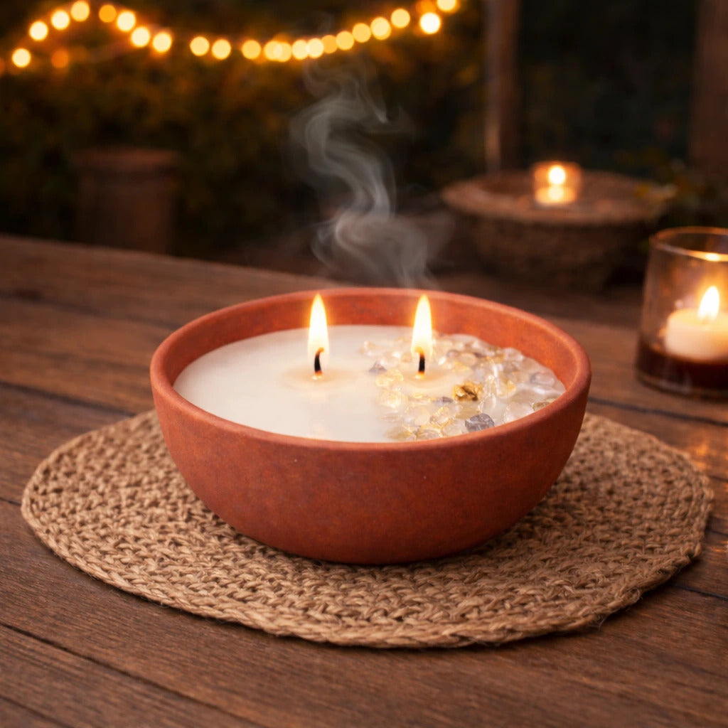 Vrindavani - Citronella & Basil Mosquito Repellent Candle | Natural Soy Wax