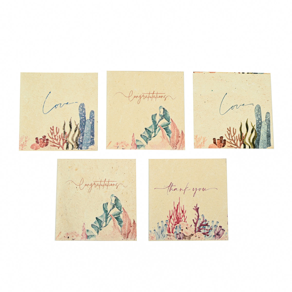 Samudra Hemp Paper Gift Cards | Set of 5 Cards and Envelopes