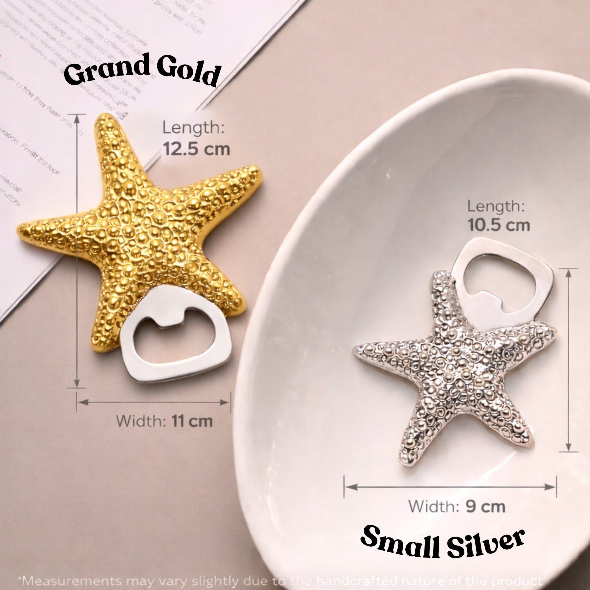 Meen (Starfish) Brass Bottle Opener | Made in Solid Brass | Bar Accessories