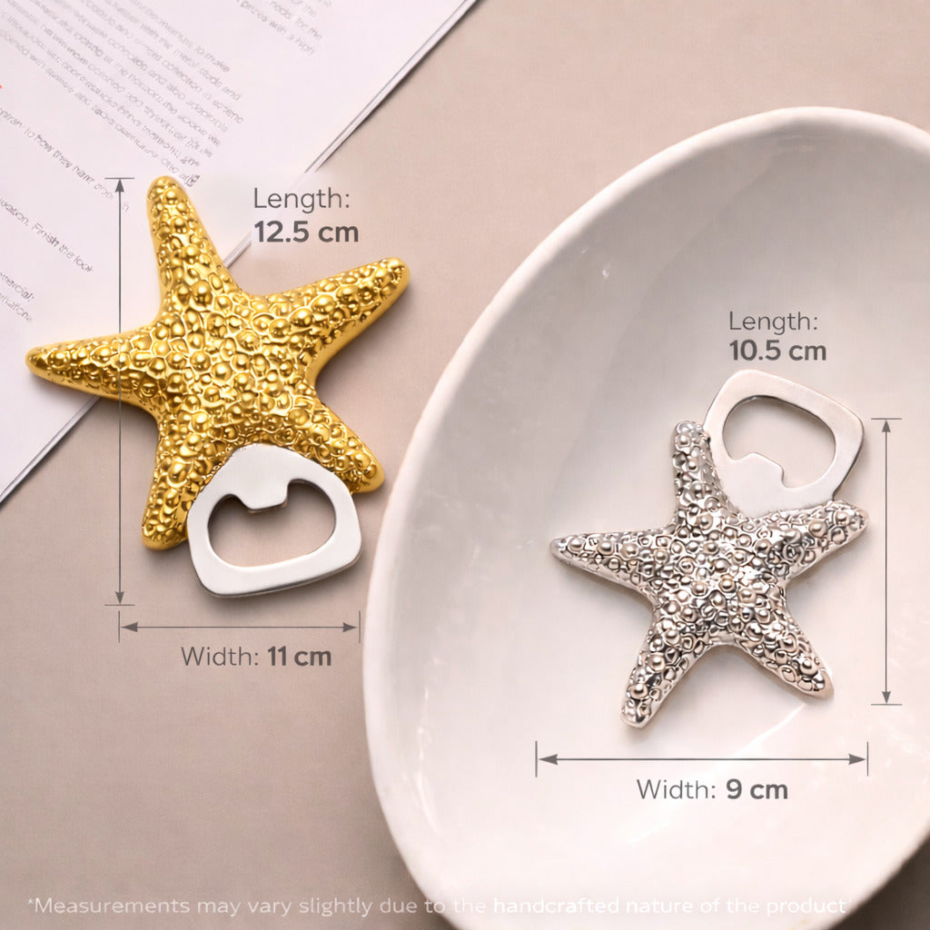 Meen (Starfish) Brass Bottle Opener | Made in Solid Brass | Bar Accessories