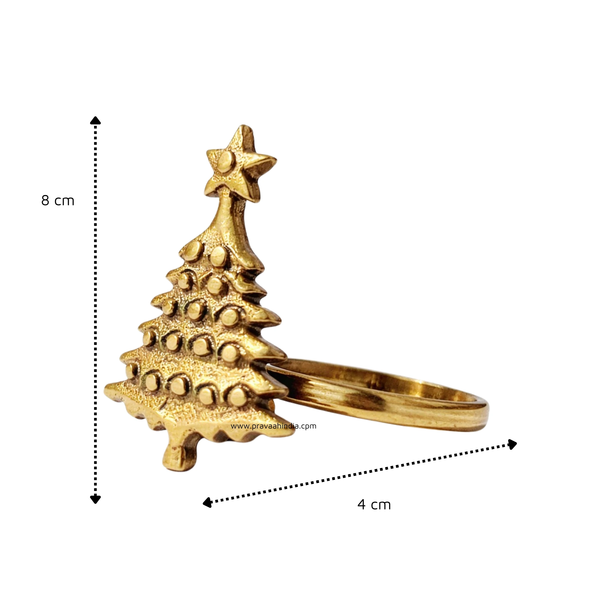 Sanobar Napkin Rings | Christmas Theme | Brass Table Decor | Handcrafted in Small Batches