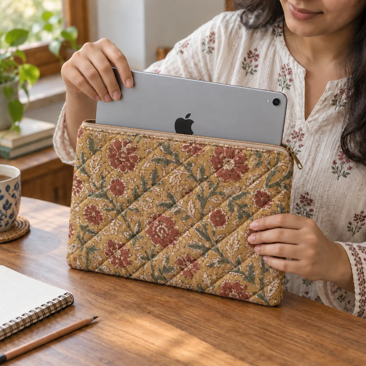 Quilted Cotton iPad Sleeve | Punh Pravaah