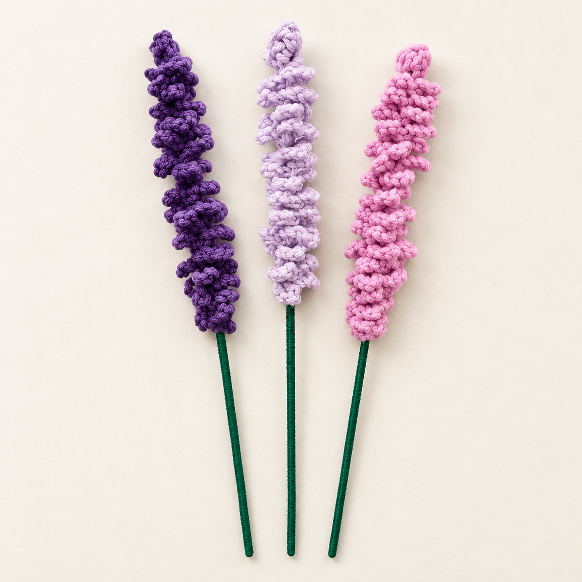 Lavender Flower Stem | Handmade Crochet Decor