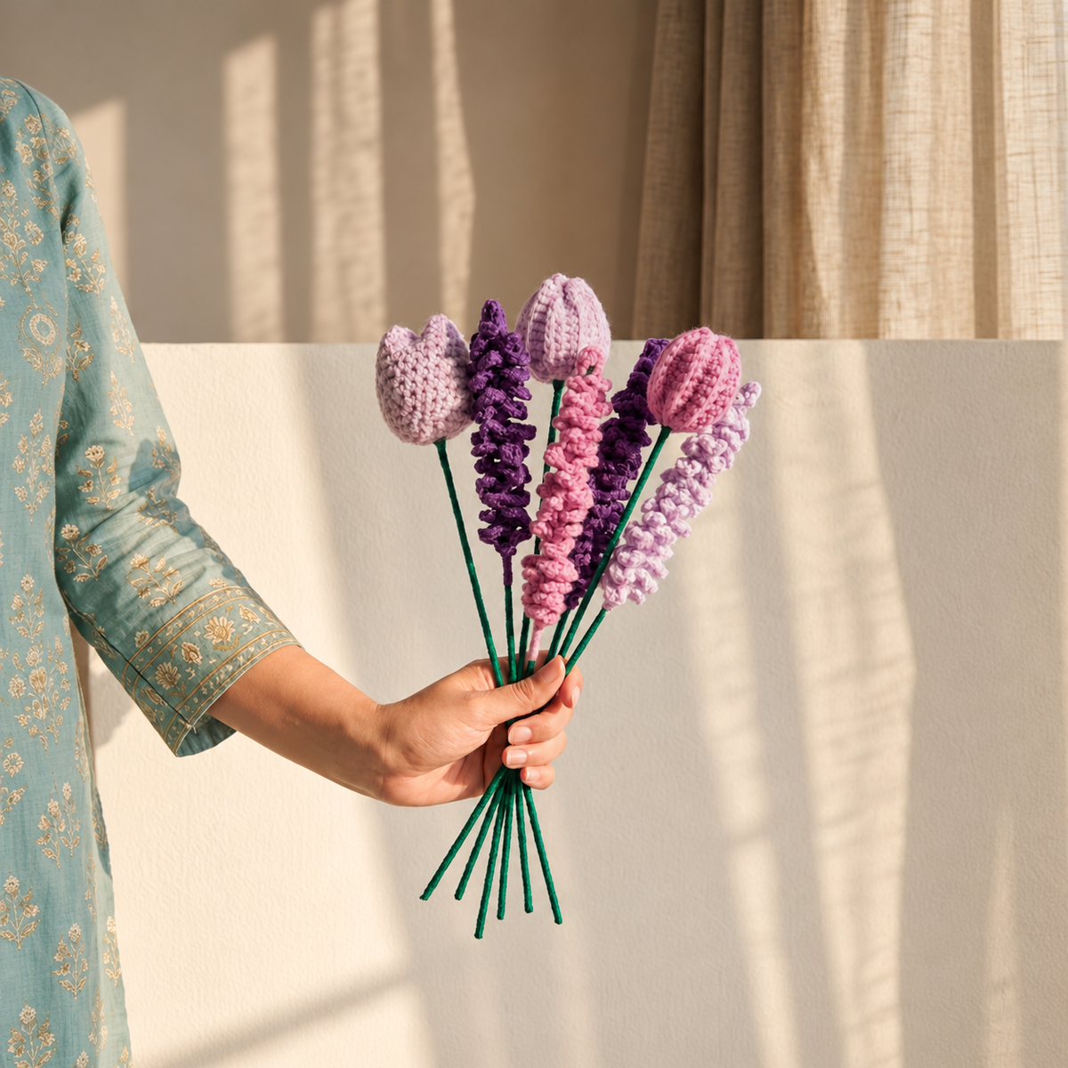 Lavender Flower Stem | Handmade Crochet Decor