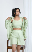 Load image into Gallery viewer, Breathable Hemp Crop Top with Adjustable Fit | Pistachio Green