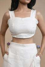 Load image into Gallery viewer, Comfortable Peach Hemp Crop Top With Elastic Band