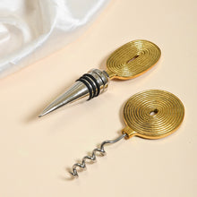 Load image into Gallery viewer, Ekaantrik Brass Wine Cork and Opener Set