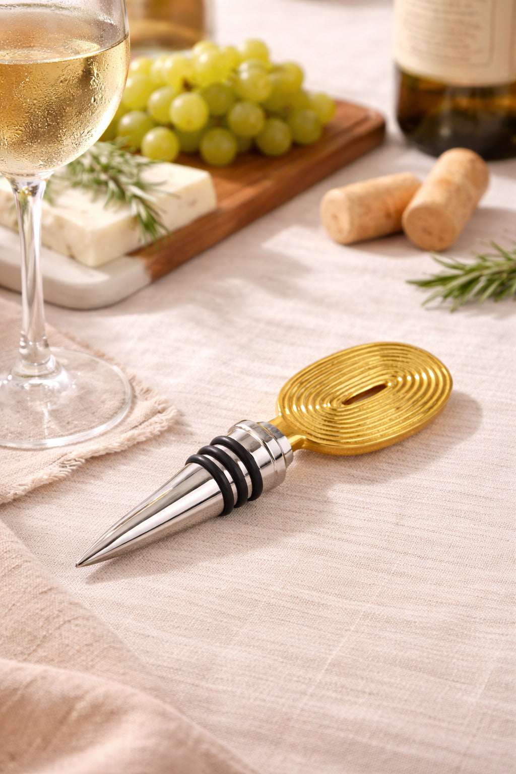 Ekaantrik Brass Wine Stopper | Made in Solid Brass