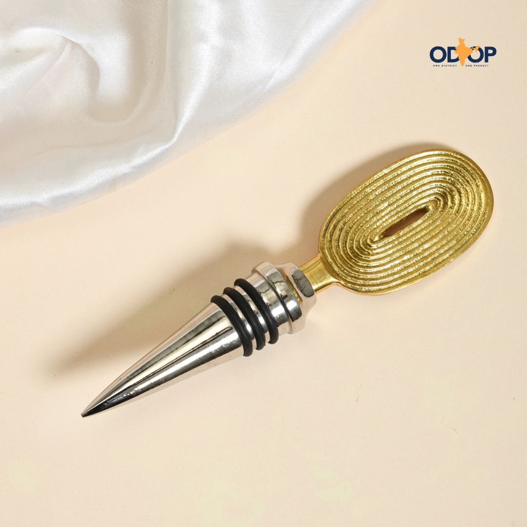 Ekaantrik Brass Wine Cork and Opener Set