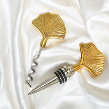 Load image into Gallery viewer, Seep Brass Wine Cork and Opener Set