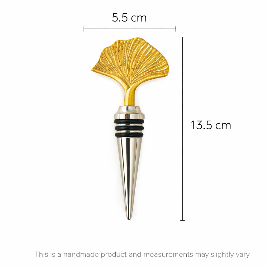 Seep Brass Wine Cork | Solid Brass Wine Stopper | Luxury Bar Accessory