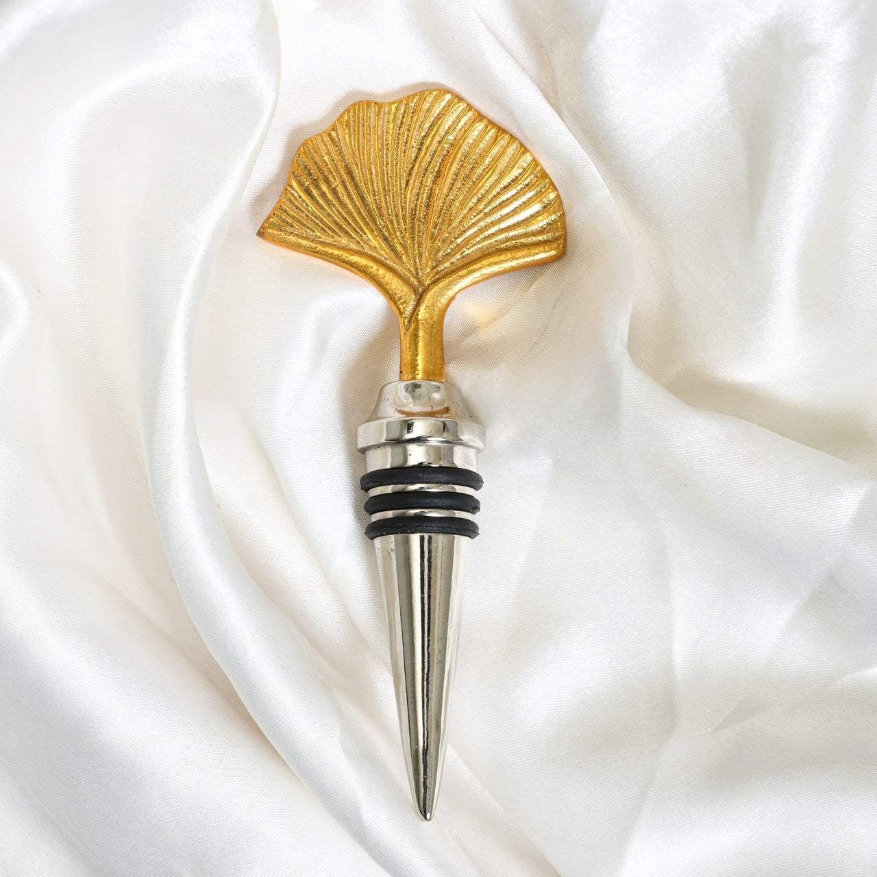 Seep Brass Wine Cork | Solid Brass Wine Stopper | Luxury Bar Accessory