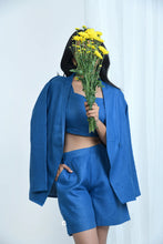 Load image into Gallery viewer, Hemp Side-Tie Shorts | Blue | Versatile wear