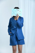 Load image into Gallery viewer, Hemp Side-Tie Shorts | Blue | Versatile wear