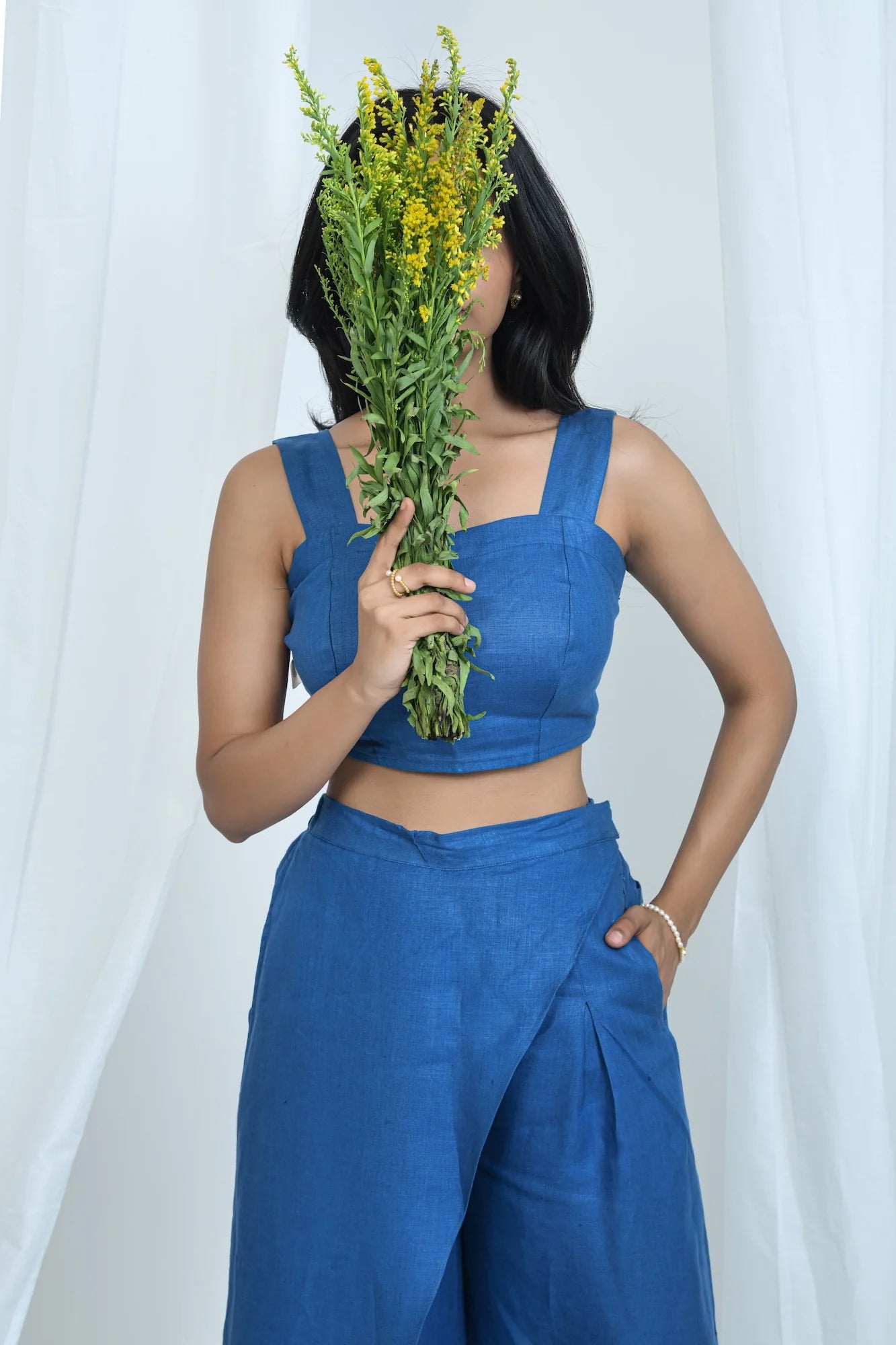 Hemp Skirt-Style Long Pants | Relaxed fit