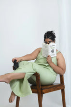 Load image into Gallery viewer, Pistachio Hemp Flare Pants With Side Slit