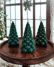 Load image into Gallery viewer, Soy Wax Bubble Christmas Tree Candle, Green & White Variations, Hand-Poured Holiday Gifting