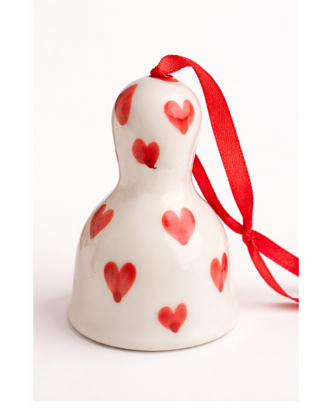 Mini Heart Ceramic Bell for Valentine’s Day | Small Gift Decor