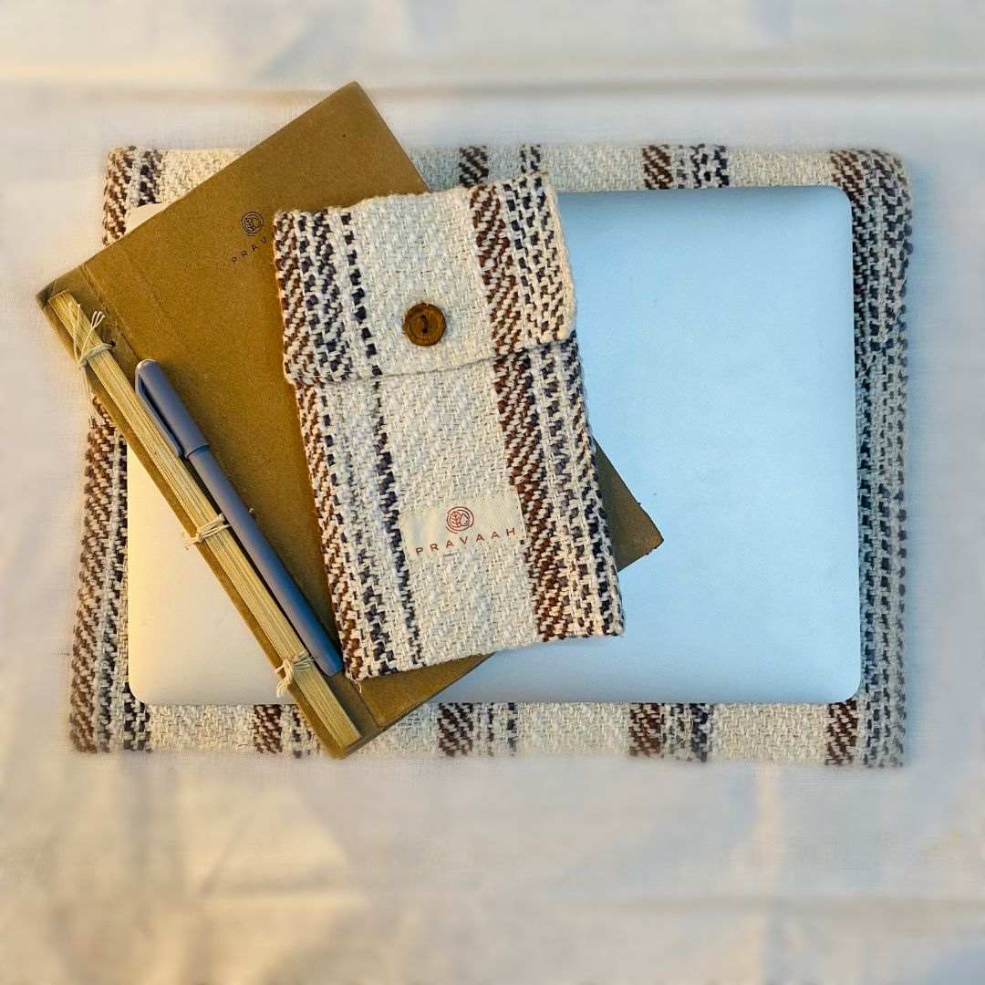 Kese Laptop Sleeve | Hemp Cotton Blend | Washable | Fits 11”-13” screen laptops