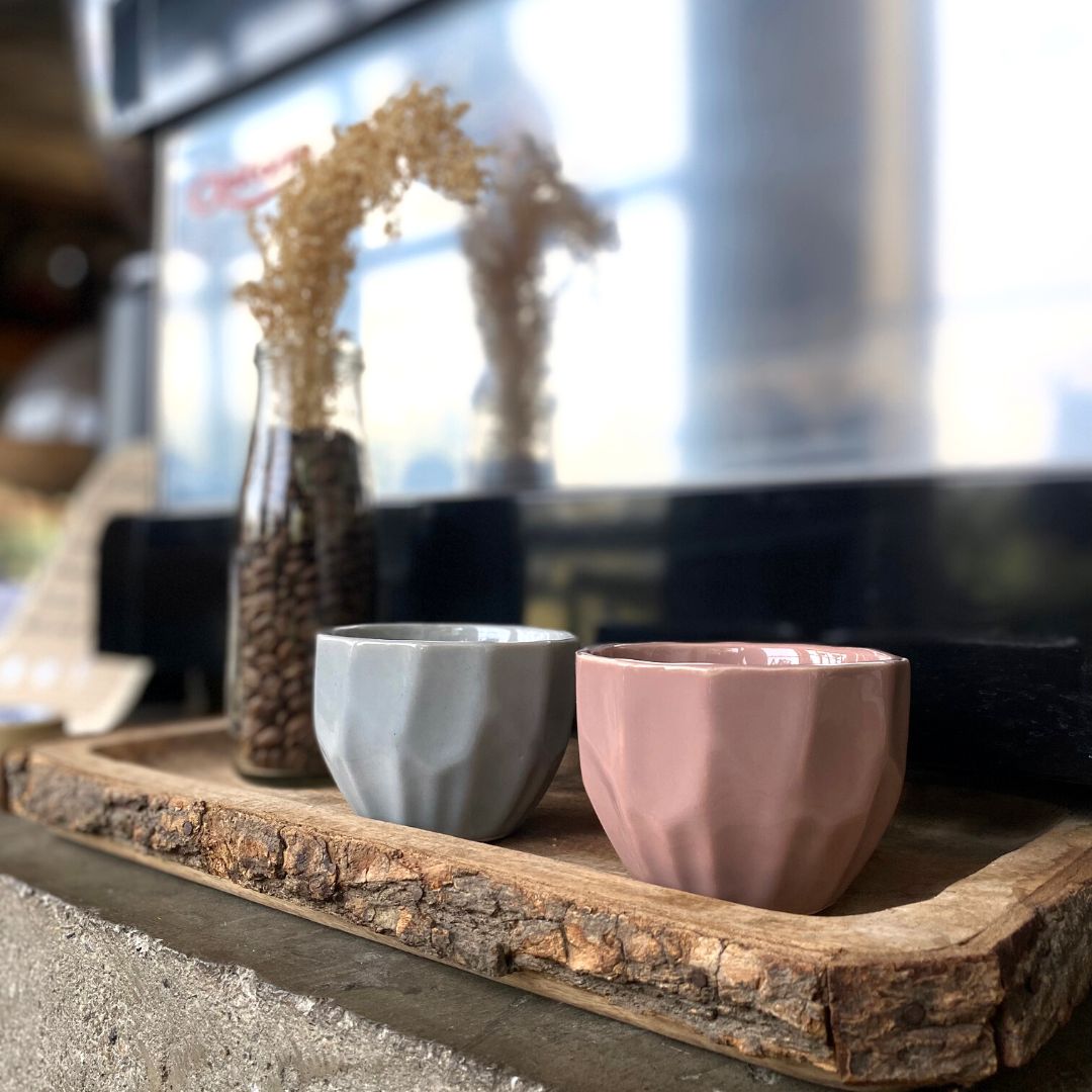 Saar Tea Cups | Pastel Pink and Pastel Grey