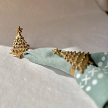 Load image into Gallery viewer, Sanobar Napkin Rings | Christmas Theme | Brass Table Decor | Handcrafted in Small Batches