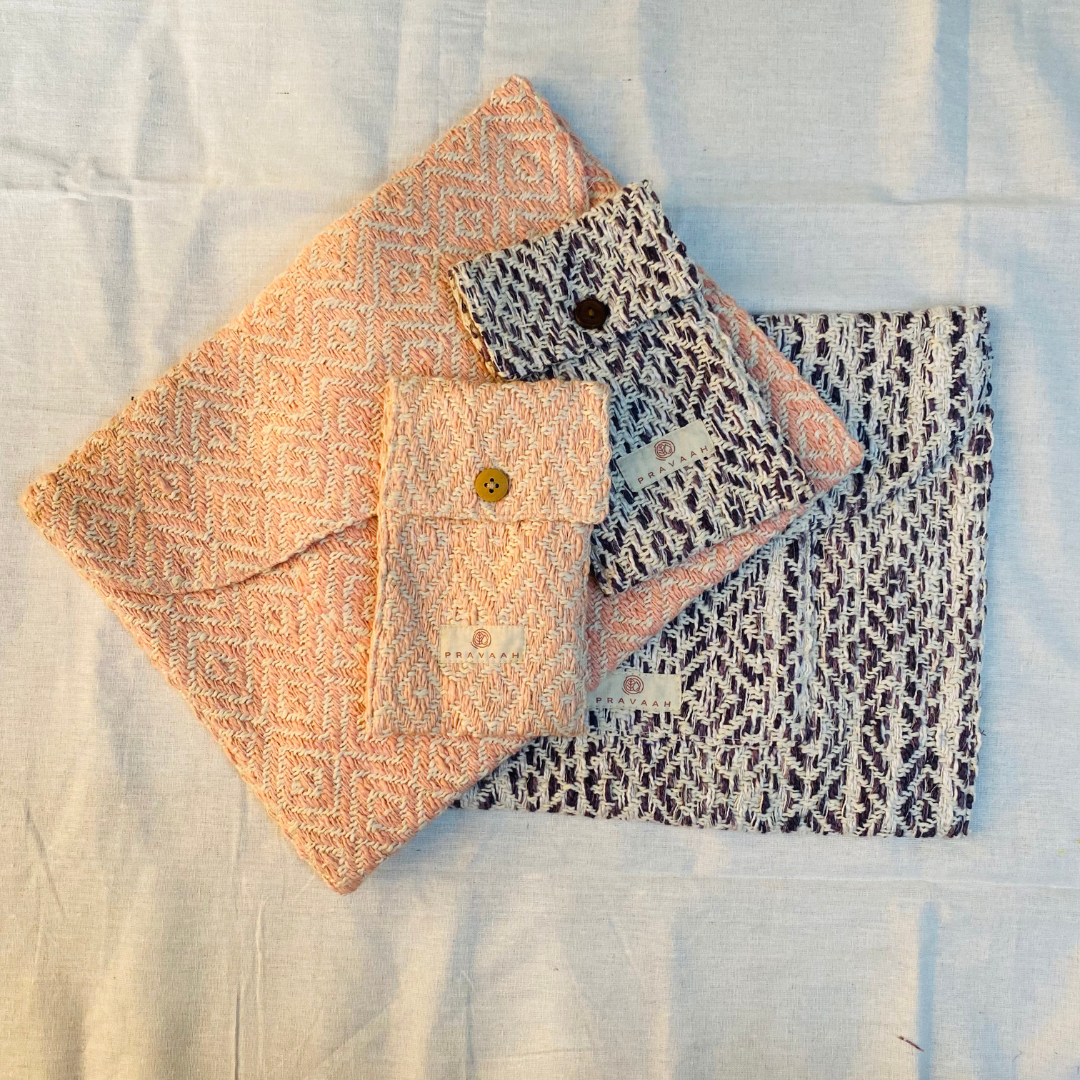 Kys Laptop Sleeve | Pink and Purple | Hemp Cotton Blend | Washable | Fits 11”-13” screen laptops