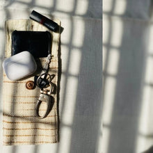 Load image into Gallery viewer, Pai - Beige and Brown Handwoven Pouch | Hemp Cotton Blend