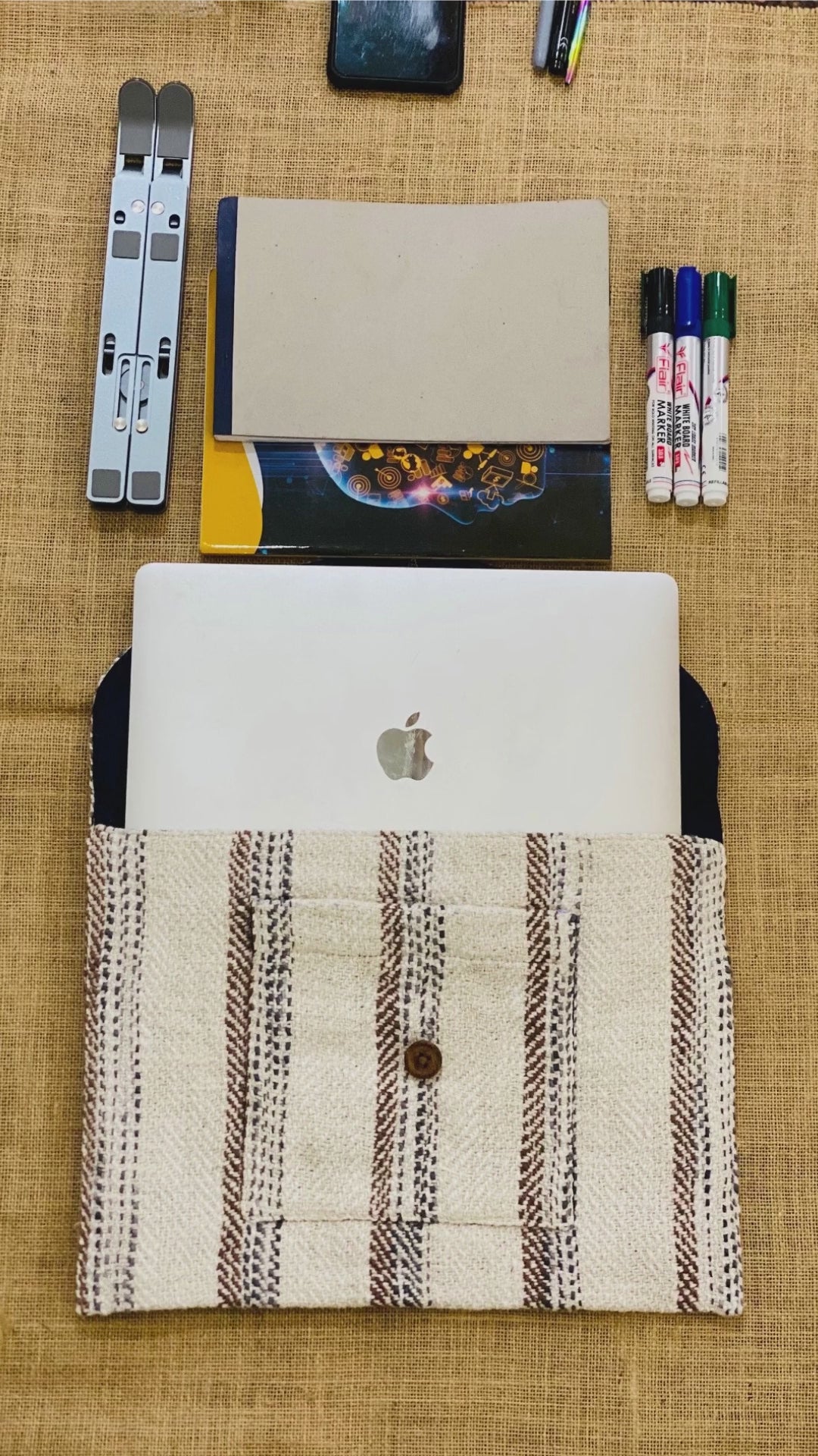 Kese Laptop Sleeve | Hemp Cotton Blend | Washable | Fits 11”-13” screen laptops