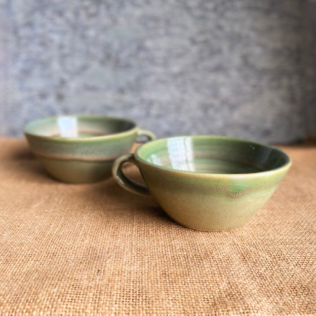 Prithvi Mug | Shades of Green | Hand glazed | Microwave Safe