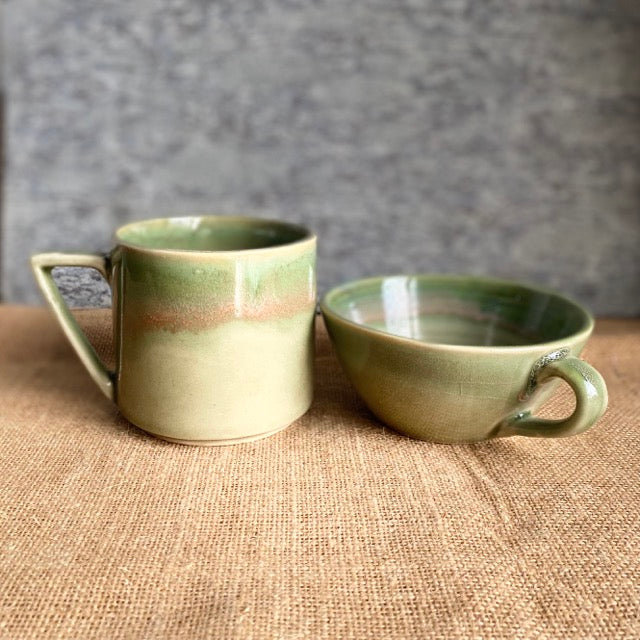 Prithvi Mug | Shades of Green | Hand glazed | Microwave Safe