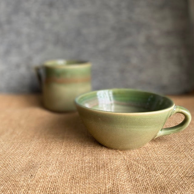 Prithvi Mug | Shades of Green | Hand glazed | Microwave Safe