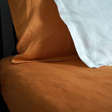 Load image into Gallery viewer, Rust Orange Hemp Bedsheet Set | Herringbone Weave - Sawera