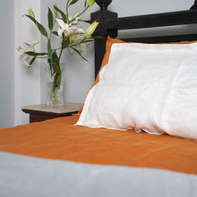 Load image into Gallery viewer, Rust Orange Hemp Bedsheet Set | Herringbone Weave - Sawera