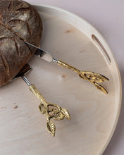 Load image into Gallery viewer, Patram Cake and Knife Serving | Set of 2 | Lead Free Brass and Stainless Steel

