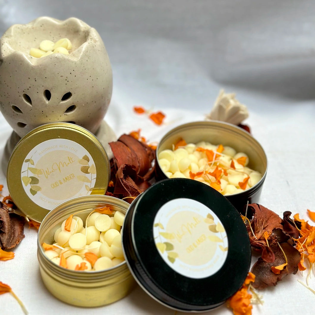 Oud Amber Wax Melt Beads  | Handmade in Pure Soy Wax