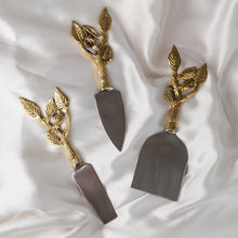 Load image into Gallery viewer, Patram Brass Cheese Knife Set

