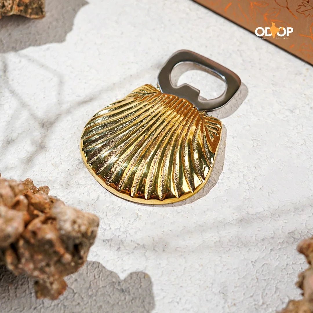 Seep (Shell) Brass Bottle Opener | Made in Solid Brass | Bar Accessories