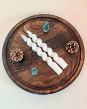 Load image into Gallery viewer, Unscented Spiral Taper Candles, Red, White &amp; Green, Hand-Crafted Unique Table Candles
