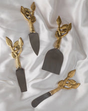 Load image into Gallery viewer, Patram Brass Cheese Knife Set
