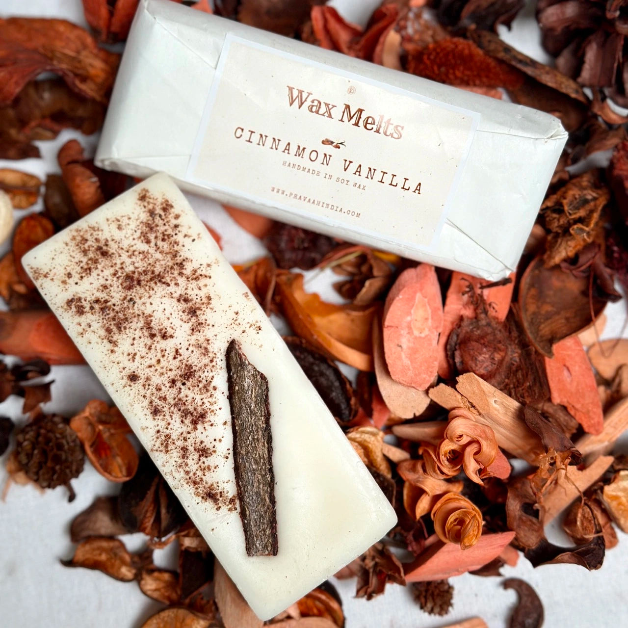 Cinnamon Vanilla Wax Melt Snapbar  | Handmade in Pure Soy Wax