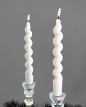 Load image into Gallery viewer, Unscented Spiral Taper Candles, Red, White &amp; Green, Hand-Crafted Unique Table Candles
