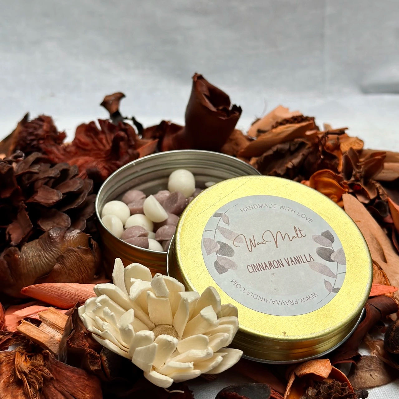 Cinnamon Vanilla Wax Melt Beads  | Handmade in Pure Soy Wax