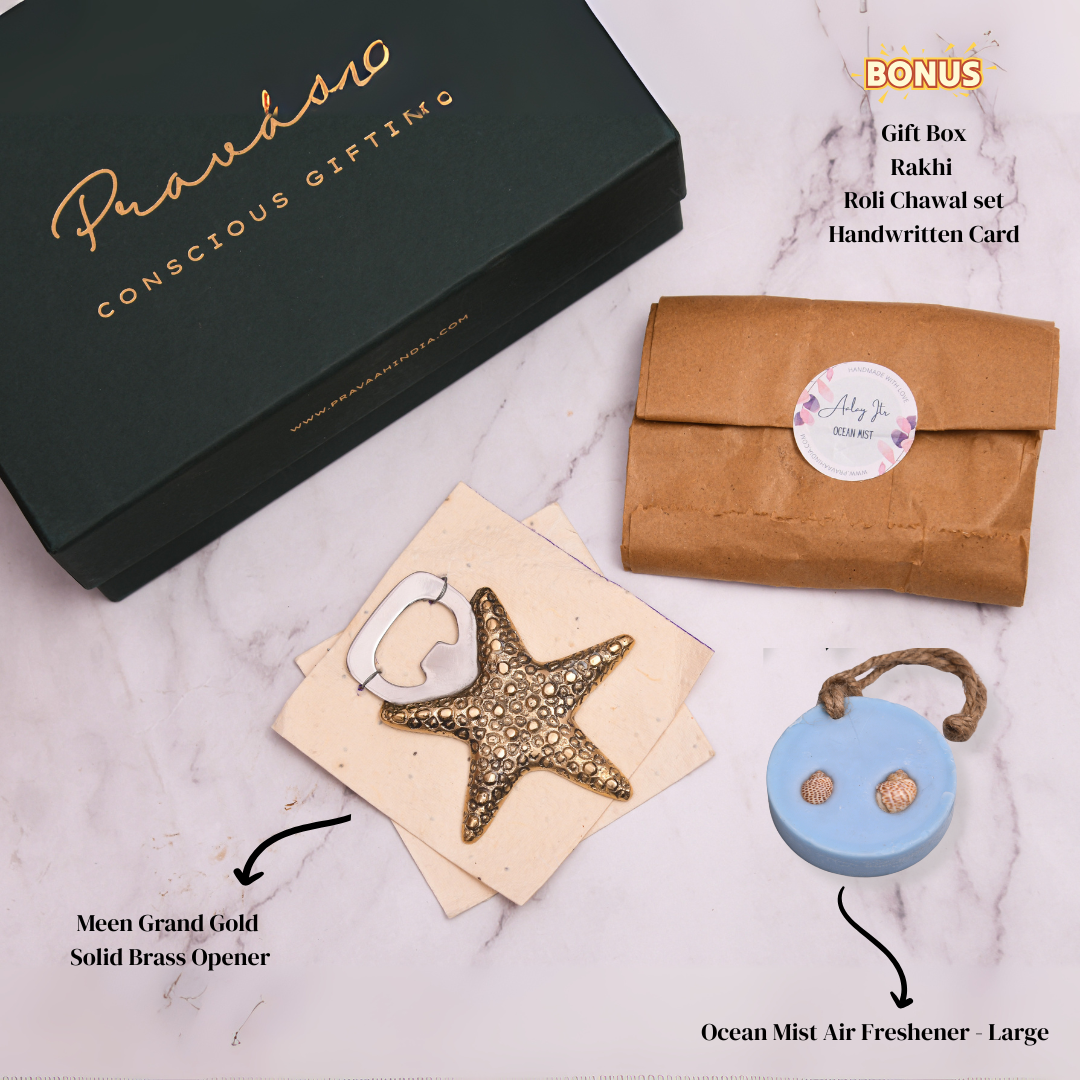 Ocean Blue Rakhi Gift Box For Brothers Sustainable Gifting
