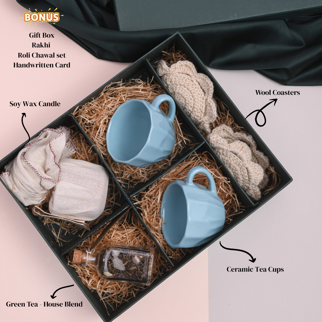 Tea For Two Rakhi Gift Box Luxury Hamper For Siblings