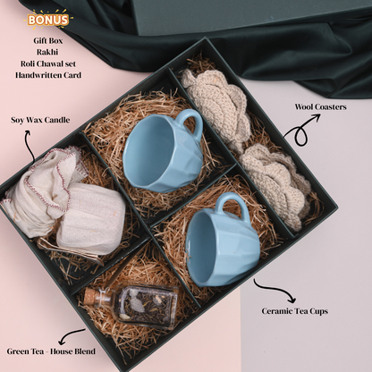 Tea For Two Rakhi Gift Box Luxury Hamper For Siblings