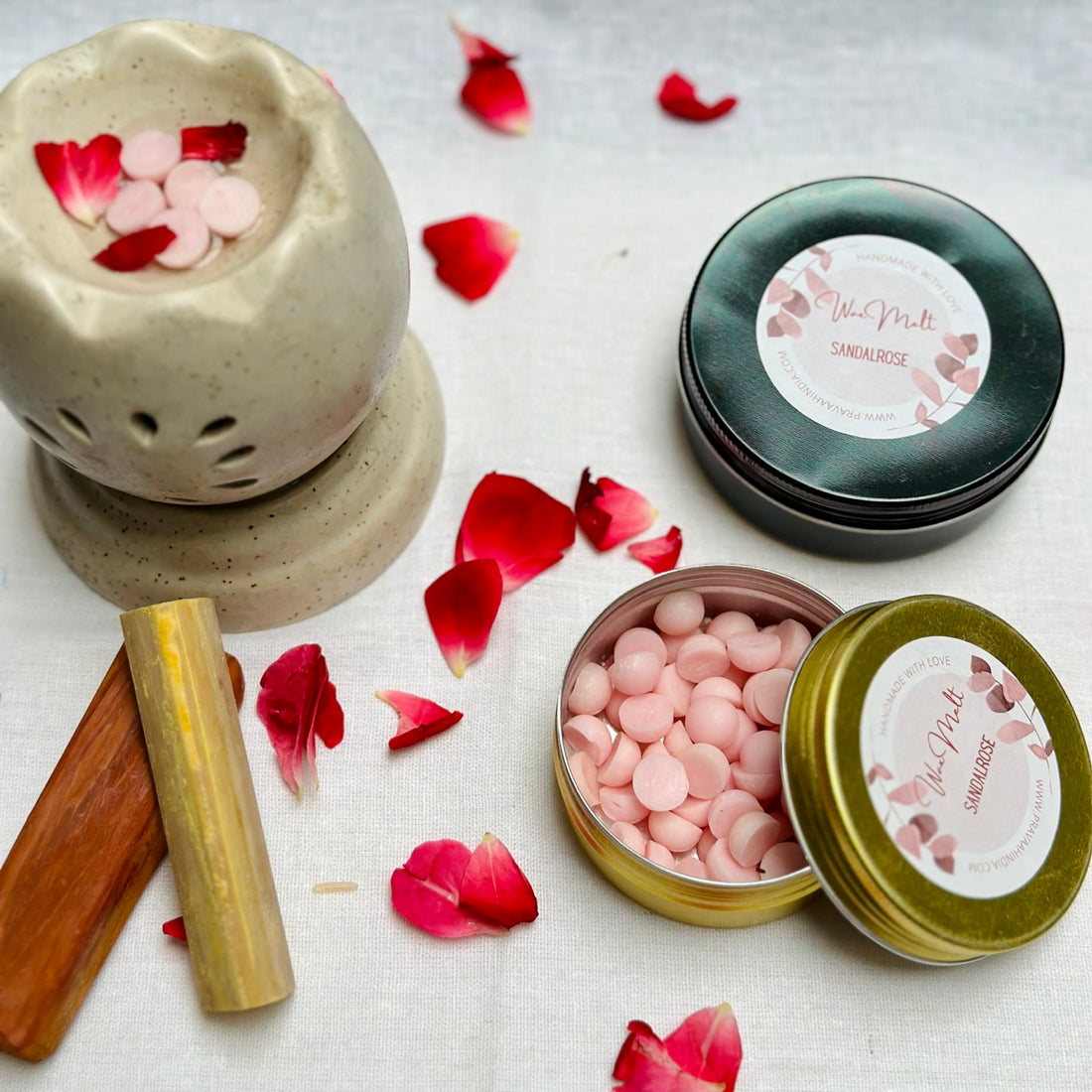 Rose &amp; Sandalwood Wax Melts | Handmade Soy Wax | Valentine Gift