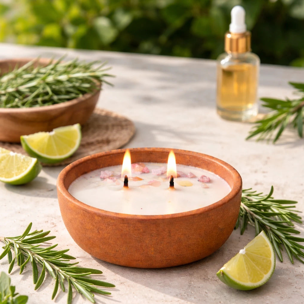 Vrindavani - Citronella &amp; Basil Mosquito Repellent Candle | Natural Soy Wax